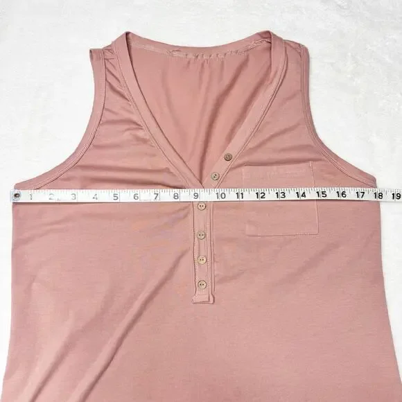EMERY ROSE Pink V-neck Sleeveless Tank Top size Medium - Picture 3 of 5